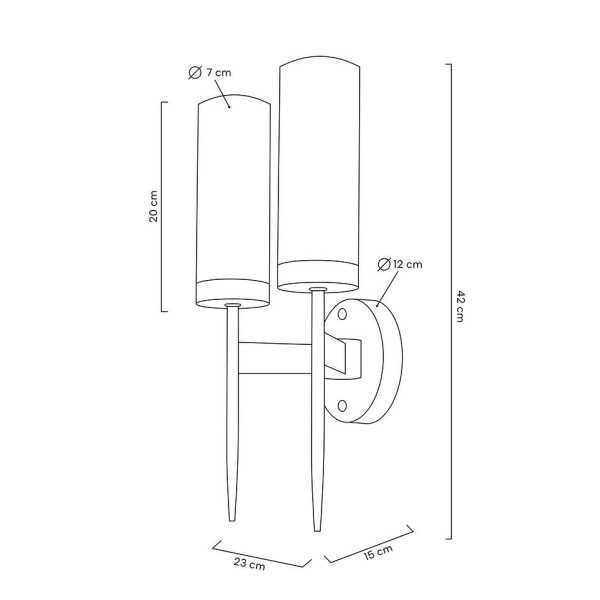 MOOSEE lampa ścienna TORCH TWIN złota